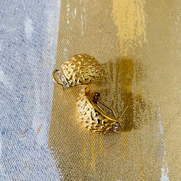 Gold Plated Earrings with Rhinestone - Picture 4 of 5